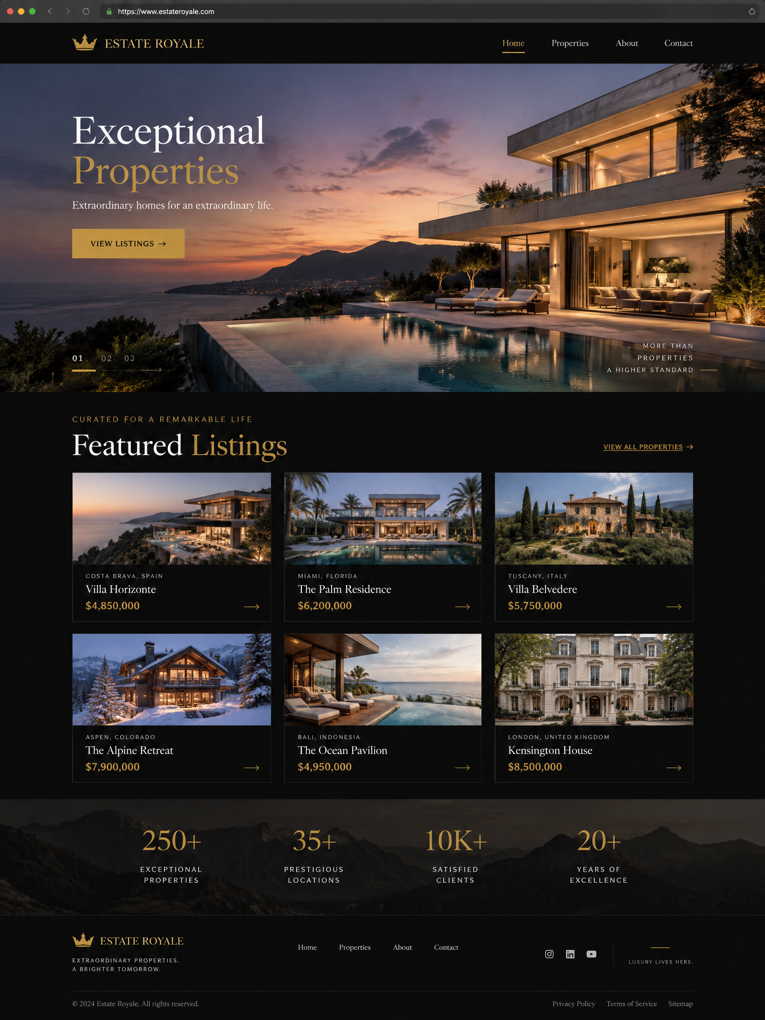 Sitio Web Inmobiliaria de Lujo